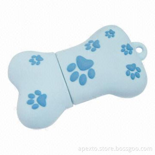 Dog Bone USB Flash Drive, Made of Soft Plastic Material, 512MB to 32GB Capacity Range